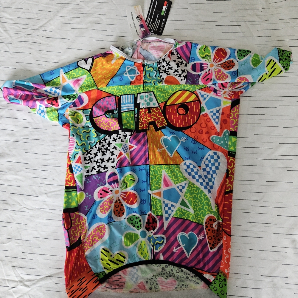 Cycling jersey unisex-Ciao. Made in Italy. Multicolor.  Sizes L & XXL